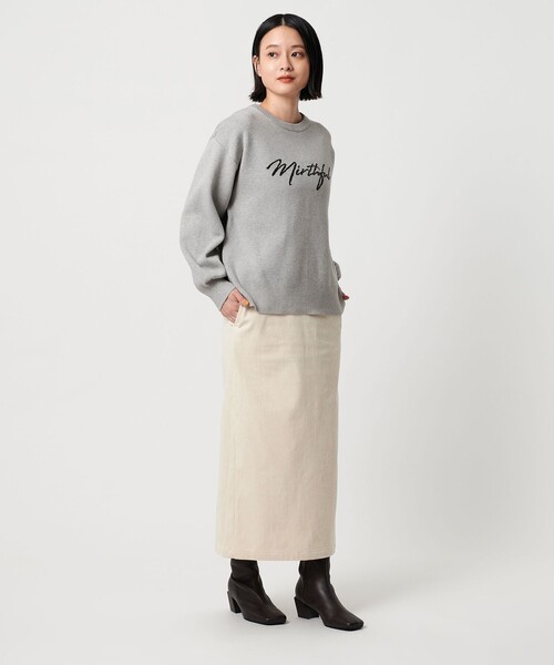 A DAY IN THE LIFE ニット セーター ダブルジャガード ロゴニット