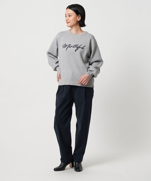 A DAY IN THE LIFE ニット セーター ダブルジャガード ロゴニット