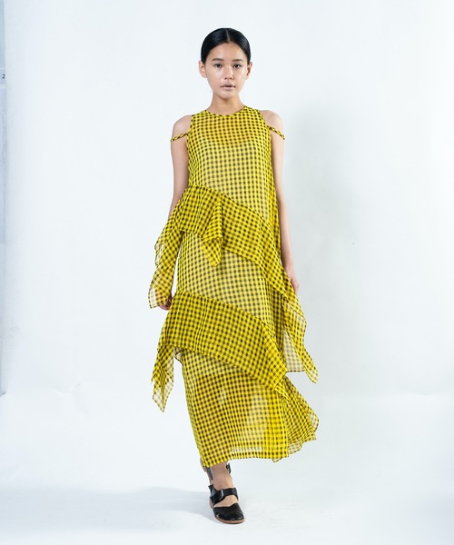「mintdesigns」 ノースリーブワンピース 2 ネイビー レディース_画像2
