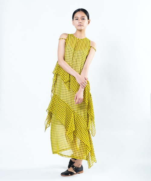 「mintdesigns」 ノースリーブワンピース 2 ネイビー レディース_画像3