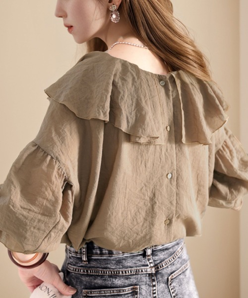 [classicalelf] длинный рукав блуза MEDIUM терракота женский 