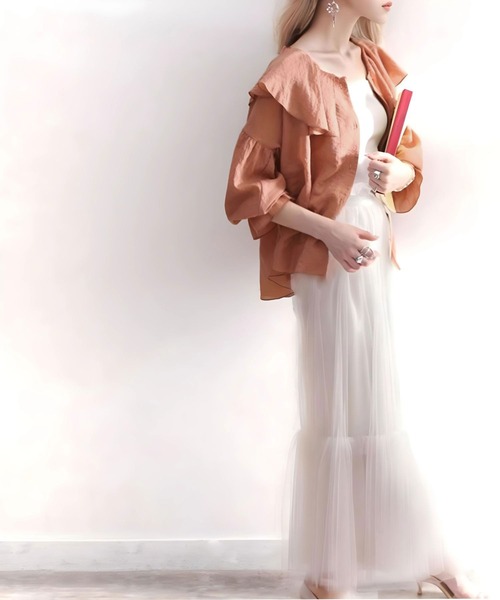 [classicalelf] длинный рукав блуза MEDIUM терракота женский 