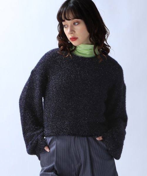 「JEANASIS」 長袖ニット FREE シルバー レディース_画像3