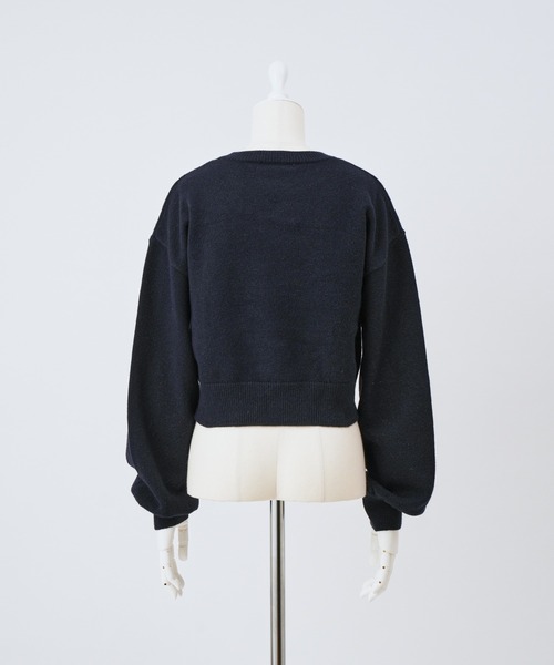 「one after another NICE CLAUP」 長袖ニット FREE ネイビー レディース_画像6