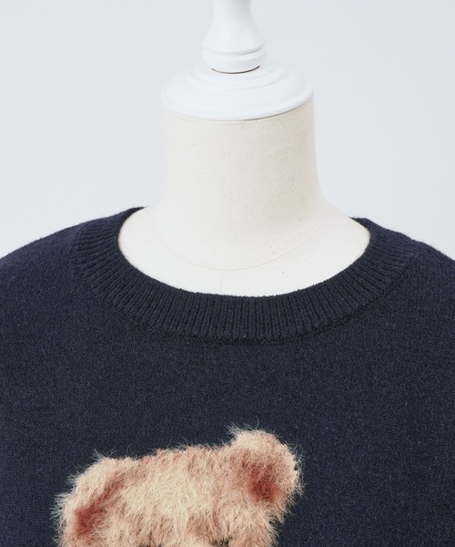 「one after another NICE CLAUP」 長袖ニット FREE ネイビー レディース_画像8