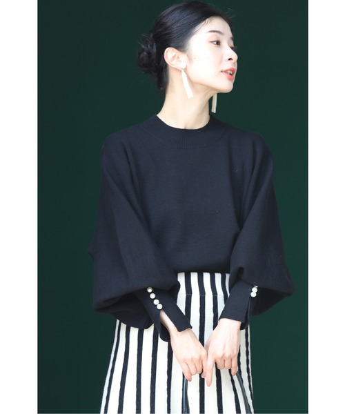 「CAWAII」 「RICHE」長袖ニット FREE ブラック レディース_画像2