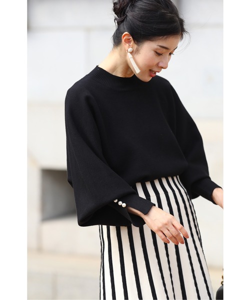 「CAWAII」 「RICHE」長袖ニット FREE ブラック レディース_画像5