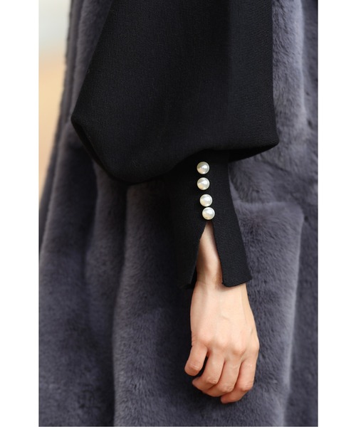 「CAWAII」 「RICHE」長袖ニット FREE ブラック レディース_画像8