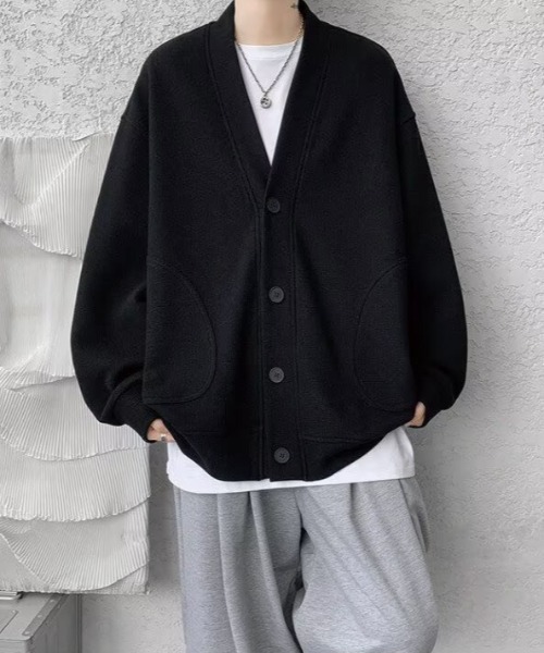 WYZ カーディガン オーバーサイズワッフルスウェットカーディガン/ユニ