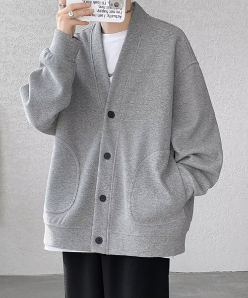 イズネス メンズ スウェット カーディガン アウター グレー イズネス メンズ スウェット カーディガン アウター グレー イズネス