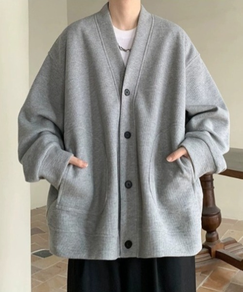 WYZ カーディガン オーバーサイズワッフルスウェットカーディガン/ユニ