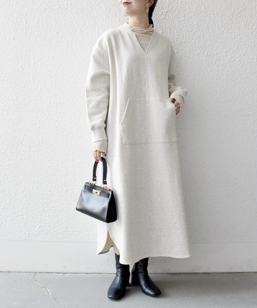 SHIPS any 「SHIPS any」 長袖ワンピース ONE SIZE ライトグレー