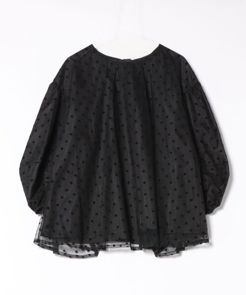 INGEBORG（インゲボルグ） ブラウス シャツ ドットチュールギャザー