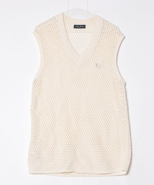 FRED PERRY（フレッドペリー） ノースリーブニット M ホワイト メンズ