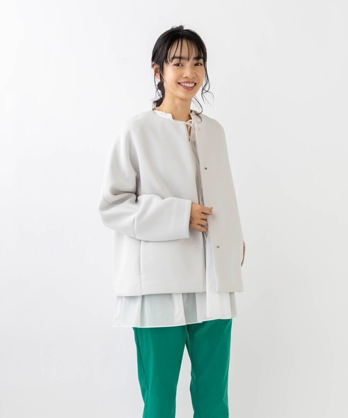 「Sono」 ノーカラーコート 1 グレー系その他 レディース_画像3