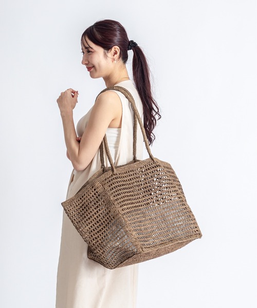 未使用/MADE IN MADA かごバッグ グレー ベージュ MADE IN MADA（メイドインマダ） かごバッグ カゴバッグ 「MADE IN