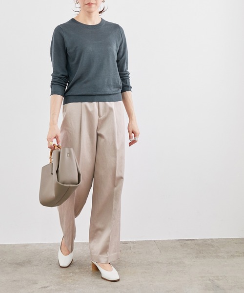 「MADEMOISELLE ROPE'」 長袖ニット 38 ホワイト レディース_画像2