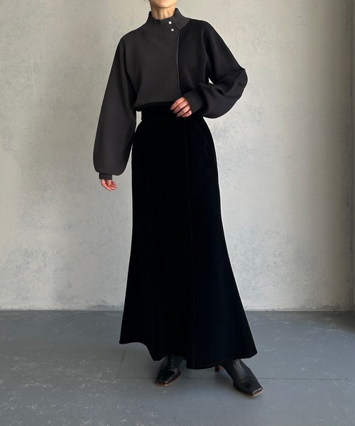 「&g'aime」 長袖ニット FREE チャコールグレー レディース_画像2