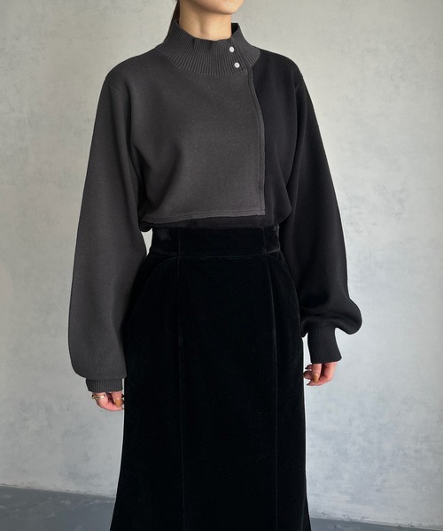 「&g'aime」 長袖ニット FREE チャコールグレー レディース_画像3