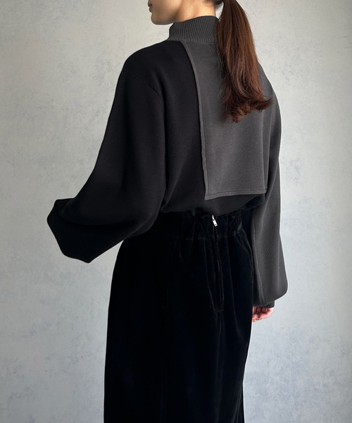 「&g'aime」 長袖ニット FREE チャコールグレー レディース_画像4