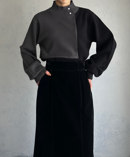 「&g'aime」 長袖ニット FREE チャコールグレー レディース_画像9