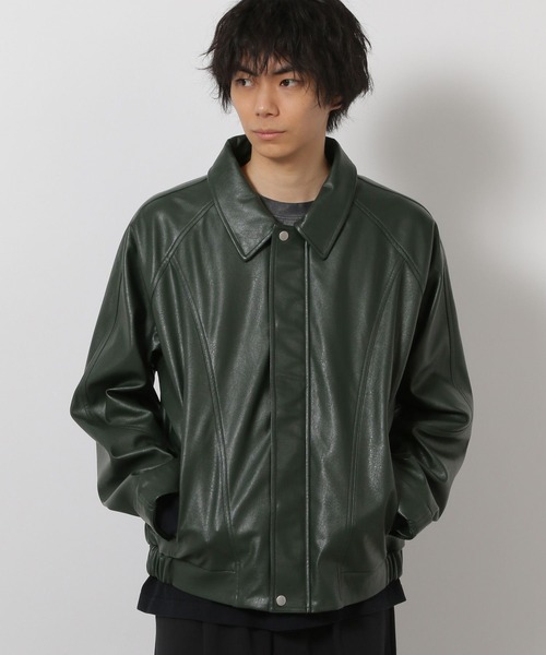 LAKOLE（ラコレ） ブルゾン アウター シングルPUレザーブルゾン