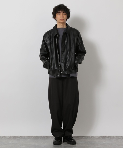 LAKOLE（ラコレ） ブルゾン アウター シングルPUレザーブルゾン