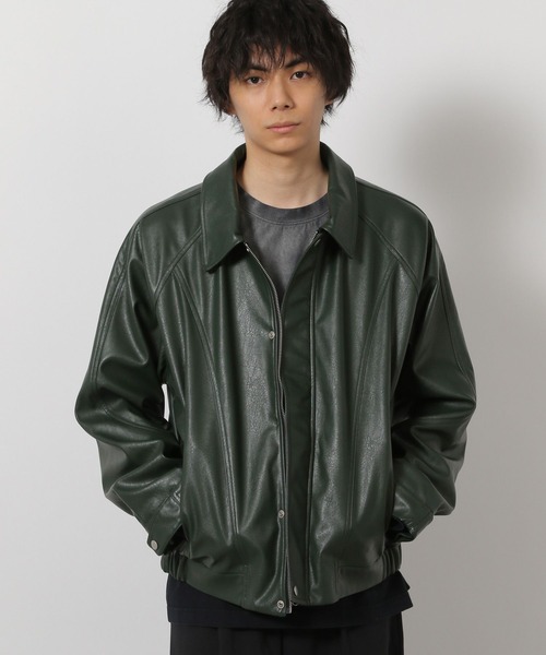 LAKOLE（ラコレ） ブルゾン アウター シングルPUレザーブルゾン