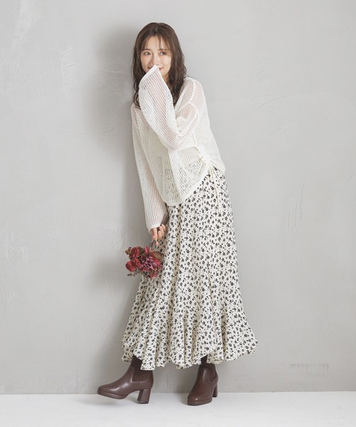 「mysty woman」 フレアスカート FREE アイボリー レディース_画像5