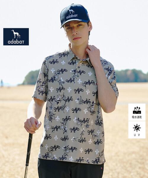 adabat（アダバット） ポロシャツ 半袖 「ADABAT NAVY」吸水速乾/UV