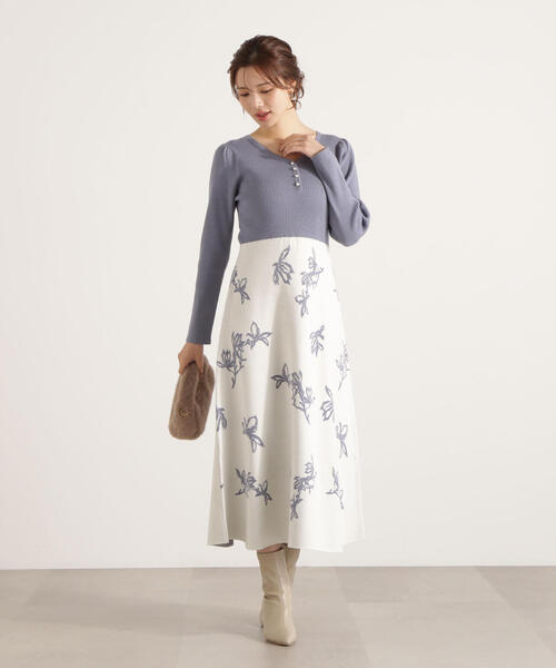 「PROPORTION BODY DRESSING」 ニットワンピース MEDIUM ブラック レディースの画像