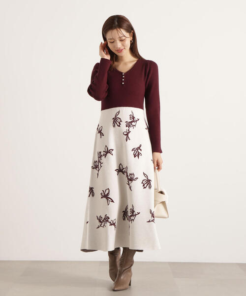 「PROPORTION BODY DRESSING」 ニットワンピース MEDIUM ブラック レディースの画像