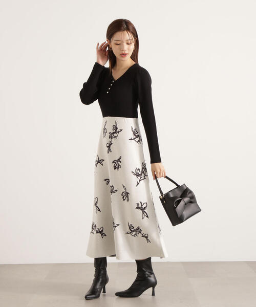 「PROPORTION BODY DRESSING」 ニットワンピース MEDIUM ブラック レディースの画像