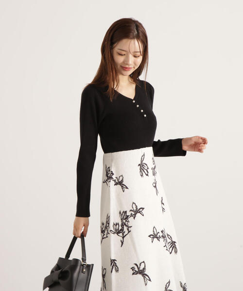 「PROPORTION BODY DRESSING」 ニットワンピース MEDIUM ブラック レディースの画像