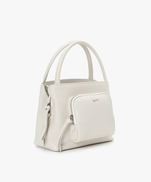 新品タグ付き【アニエスベー】2WAYショルダーバッグ ウエストバッグ 白 agnes b.（アニエスベー） トートバッグ レザー 2way トートバッグ