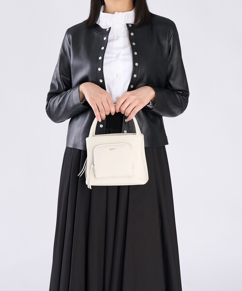 美品 アニエスベー 2way 本革 レザー トートバッグ 鞄 レディース メンズ agnes b.（アニエスベー） トートバッグ レザー 2way トートバッグ