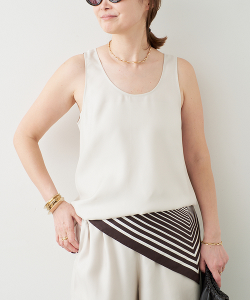 近年♡新品タグ付 ドゥーズィエムクラス シルクリネンノースリーブトップス F Deuxieme Classe（ドゥーズィエムクラス） ブラウス シャツ Si/R