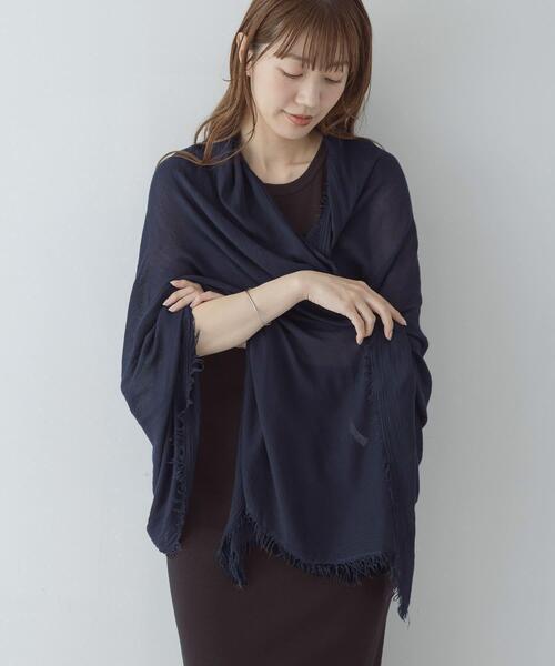 ストーショール　マフラー　レディース　messori 黒　イタリア製　baiya URBAN RESEARCH Sonny Label ストール マフラー イタリア製なめらか