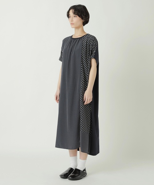 zucca アシンメトリックドット　ワンピース 新品未使用 ZUCCa（ズッカ） ワンピース 半袖 (S)MIX DOTS / S : ZOZOTOWN Yahoo