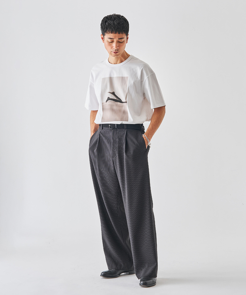 EDIFICE（エディフィス） パンツ ストライプ サイド アジャスト ワイド