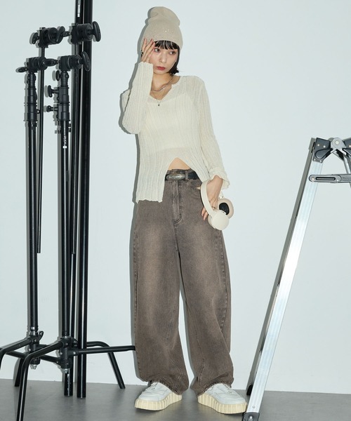 「Anchor Smith」 デニムパンツ L ブラック レディース_画像7
