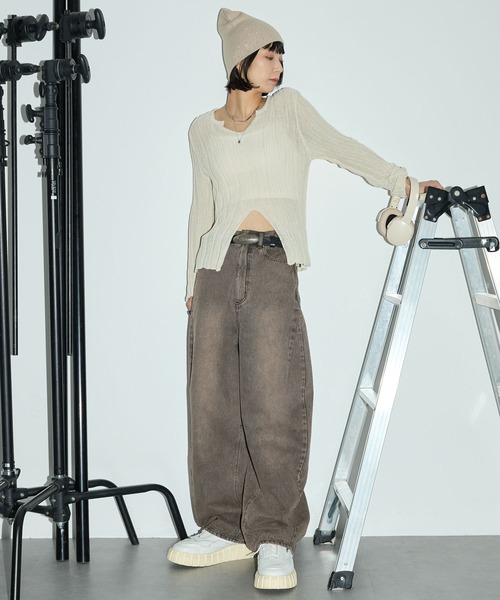 「Anchor Smith」 デニムパンツ L ブラック レディース_画像9