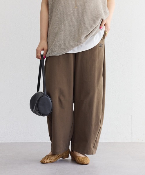 スウェットパンツ ジャージ 接触冷感・抗菌カットソーカーブシルエットパンツ レディースの画像