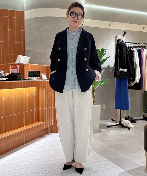スウェットパンツ ジャージ 接触冷感・抗菌カットソーカーブシルエットパンツ レディースの画像