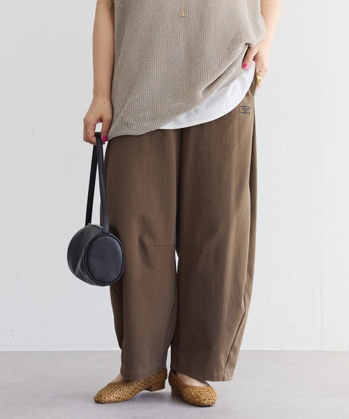 スウェットパンツ ジャージ 接触冷感・抗菌カットソーカーブシルエットパンツ レディースの画像