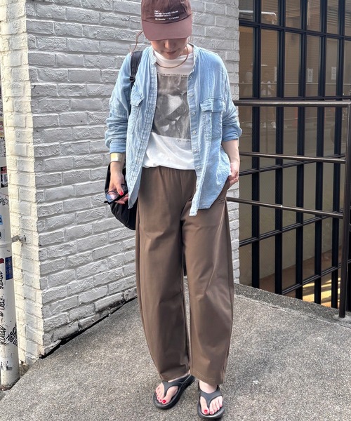 スウェットパンツ ジャージ 接触冷感・抗菌カットソーカーブシルエットパンツ レディースの画像