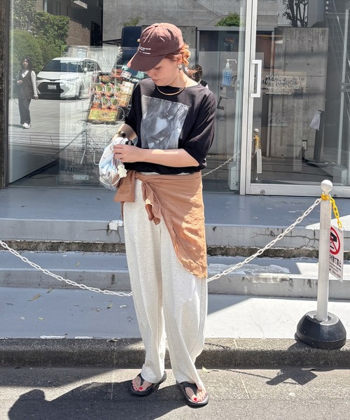 スウェットパンツ ジャージ 接触冷感・抗菌カットソーカーブシルエットパンツ レディースの画像