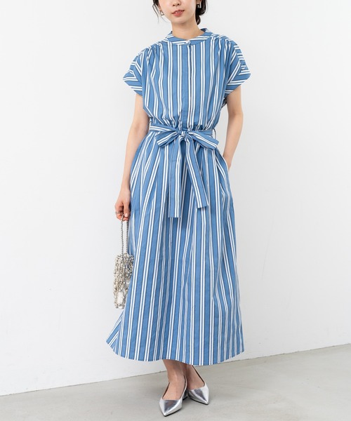 「ANNA LUNA」 半袖ワンピース LARGE ネイビー レディース_画像2