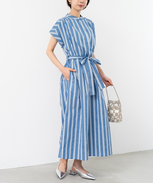 「ANNA LUNA」 半袖ワンピース LARGE ネイビー レディース_画像3