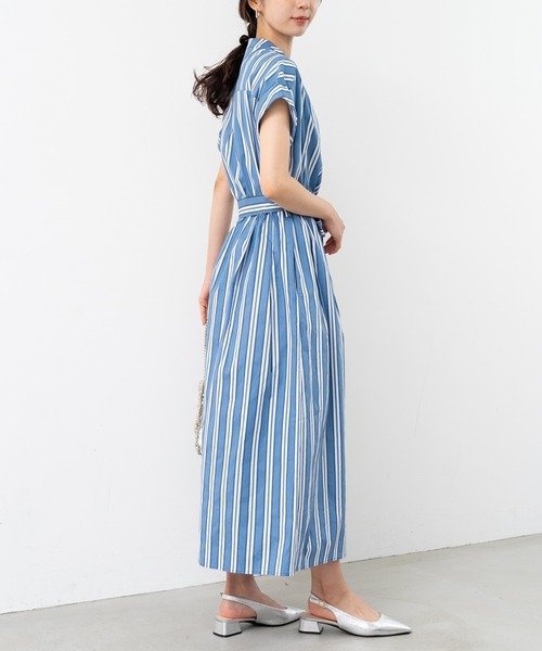 「ANNA LUNA」 半袖ワンピース LARGE ネイビー レディース_画像4